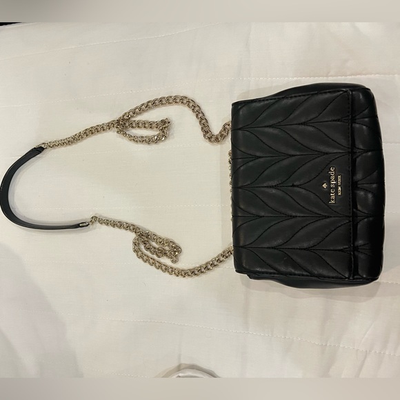 Kate Spade - Leather- Flap - crossbody black stylish bag - Picture 5 of 12